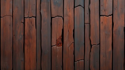 Weathered wooden planks with rich brown tones and textured surface.