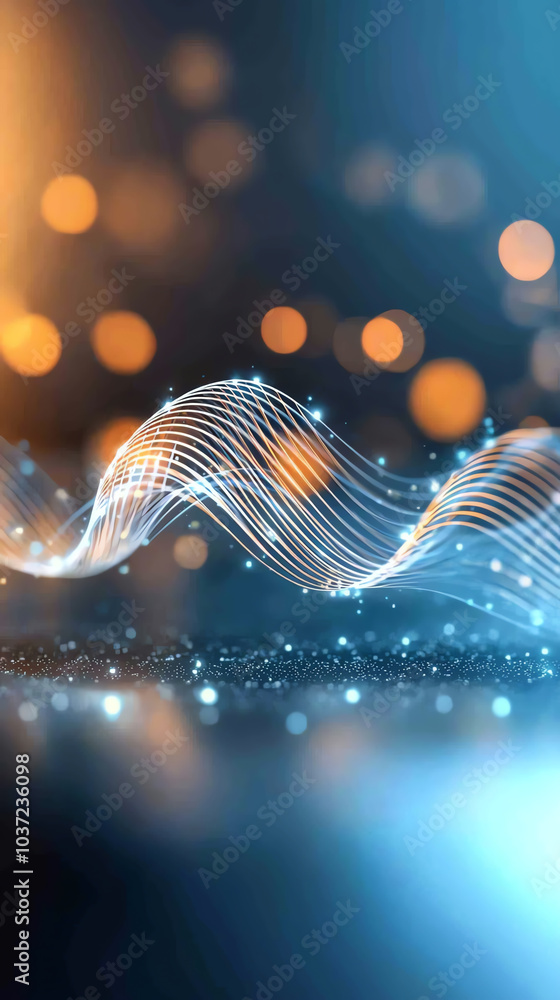 Aufkleber dynamic waves of light a mesmerizing abstract visualization of energy and motion in a vibrant digita