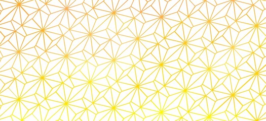 Background of gradient orange and yellow lines and cordage is a geometric network. on a white background