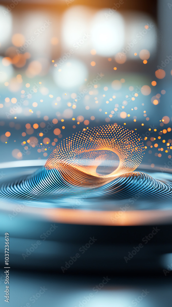 Poster dynamic flow of energy a visual representation of light and motion in digital art