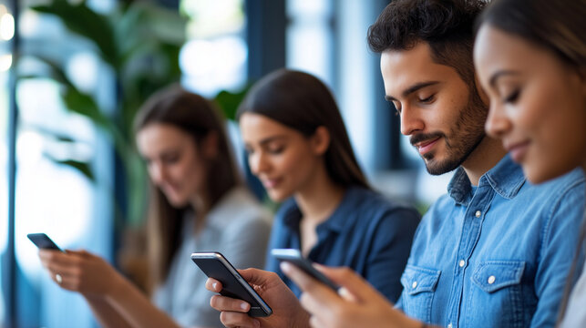 Diverse Team Collaborating with Technology in Modern Office