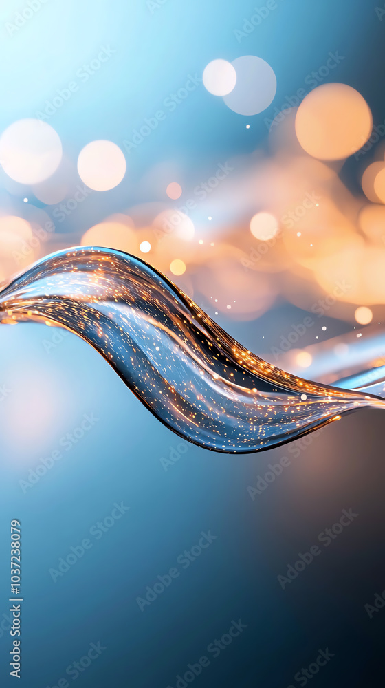 Poster captivating flow of sparkling water an artistic representation of fluidity and light