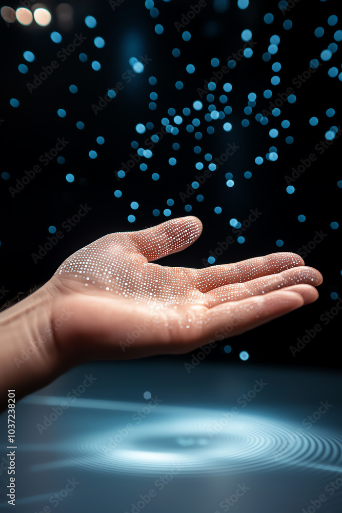 Aufkleber exploring the intersection of technology and humanity a glimpse into a digital future through a hand