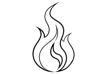 One Line Drawing of an Abstract Flame – Minimalist Fire Vector