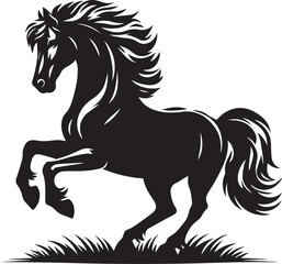 Horse silhouette isolated on white