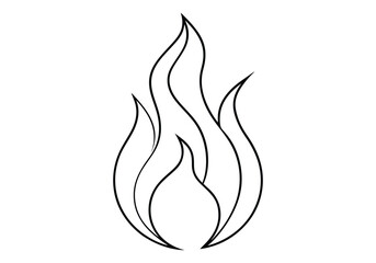 One Line Drawing of an Abstract Flame – Minimalist Fire Vector