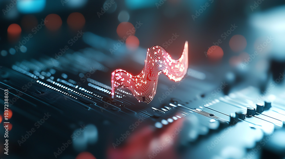 Aufkleber dynamic waveform visualization on circuit board a fusion of technology and artistry