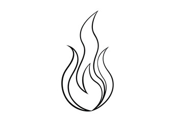 One Line Drawing of an Abstract Flame – Minimalist Fire Vector