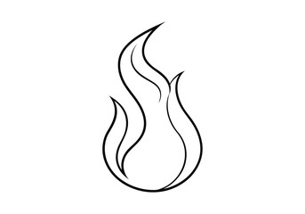 One Line Drawing of an Abstract Flame &ndash; Minimalist Fire Vector
