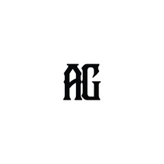 AG monogram logo design letter text name symbol monochrome logotype alphabet character simple logo