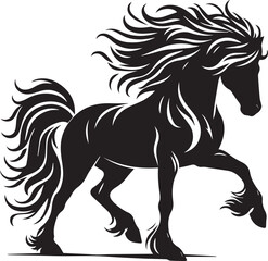 Horse silhouette isolated on white