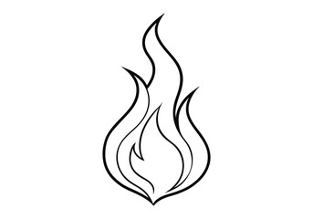 One Line Drawing of an Abstract Flame – Minimalist Fire Vector