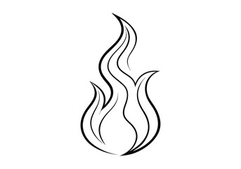 One Line Drawing of an Abstract Flame – Minimalist Fire Vector