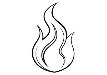 One Line Drawing of an Abstract Flame &ndash; Minimalist Fire Vector