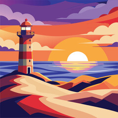 lighthouse at sunset