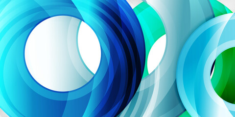 Bright colorful circles with light effects. Abstract background