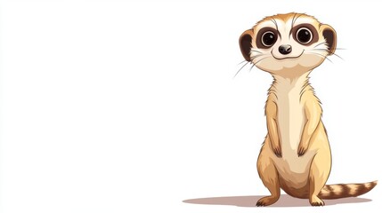 Obraz premium Cute Meerkat Cartoon Illustration.