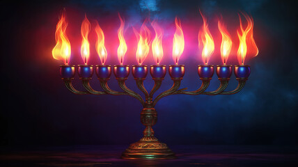 Celebrating Hanukkah with the iconic menorah symbolizing light hope and the spirit of the holiday