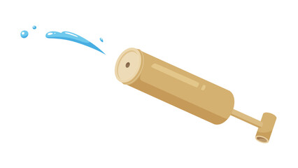 竹の水鉄砲のイラスト