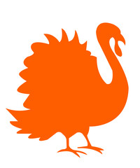 Thanksgiving turkey clip art design on plain white transparent isolated background for card, shirt, hoodie, sweatshirt, apparel, card, tag, mug, icon, poster or badge