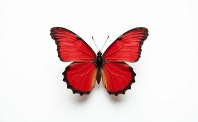 Obraz premium red butterfly flying, butterfly isolated on white background, butterfly, insect, dragonfly