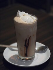 coffee latte in a glass