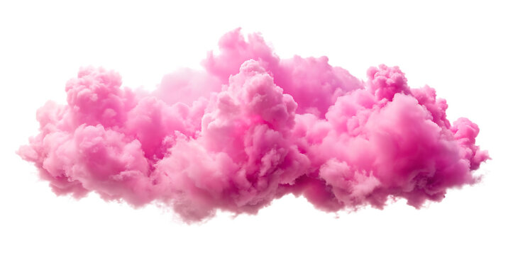 pink clouds isolated on white background as transparent. PNG. AI GENERATED.