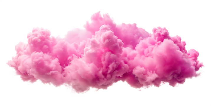pink clouds isolated on white background as transparent. PNG. AI GENERATED. - Powered by Adobe