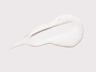 Hair gel swatch or face serum smear beige minimal background