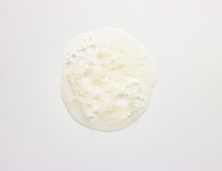 Shampoo gel swatch or face serum smear beige minimal background
