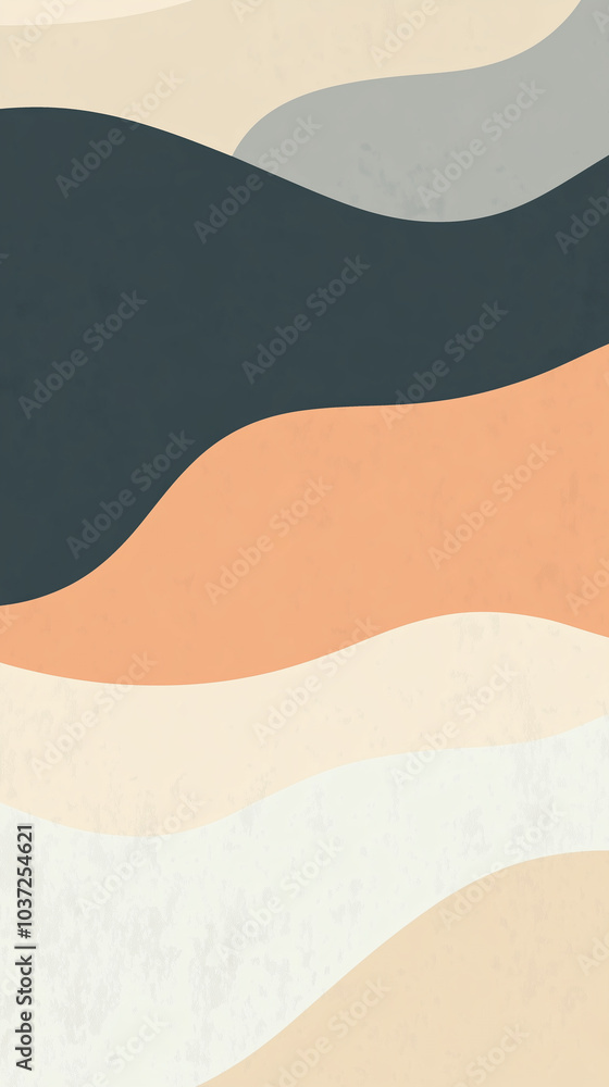 Poster vertical abstract background layer of gradient of pastel orange and pink creating a calming, minimal