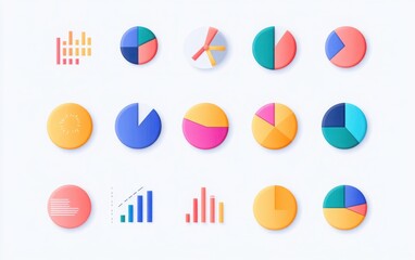 An infographic-friendly icon set featuring a pie chart with 29 segments, tailored for clear data representation and visual storytelling 