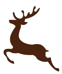 Reindeer Christmas clip art design on plain white transparent isolated background for card, shirt, hoodie, sweatshirt, apparel, card, tag, mug, icon, poster or badge