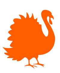Thanksgiving turkey clip art design on plain white transparent isolated background for card, shirt, hoodie, sweatshirt, apparel, card, tag, mug, icon, poster or badge