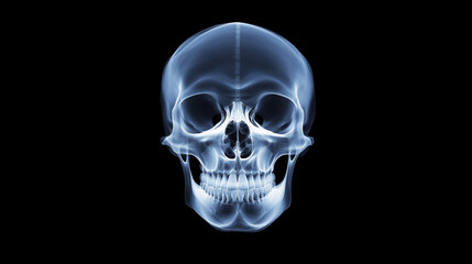 Skull xray scan print on film, Ai