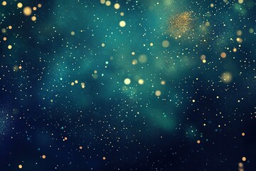 Obraz premium A starry night sky with stars in shades of blue and green, creating an ethereal atmosphere.