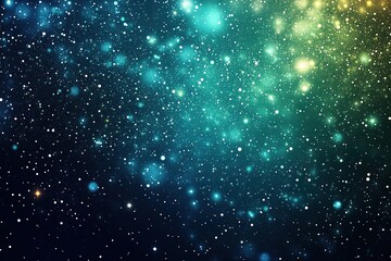 Fototapeta premium A starry night sky with stars in shades of blue and green, creating an ethereal atmosphere.