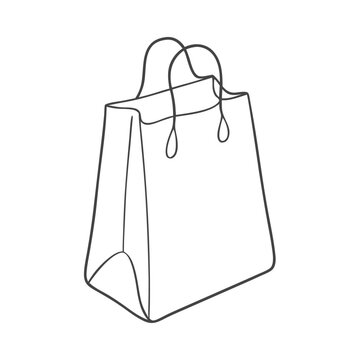recommend clip art:  Shopping bag in clean minimalist line art style