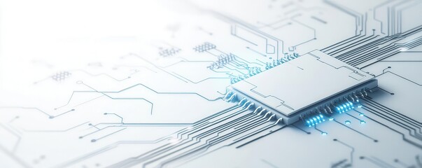 Clean and minimal circuit diagram, blueprint style, white background, sharp lines   suitable for technical articles and schematics