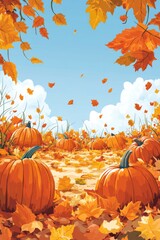 Bountiful Thanksgiving Pumpkin Patch Harvest Scene