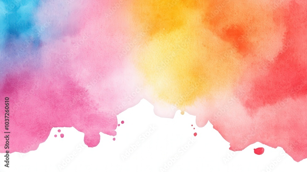 Canvas Prints vivid watercolor splash, an expressive blend of colors creating a dynamic abstract form, inviting cr