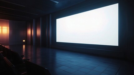 Empty Cinema Screen with Modern Design