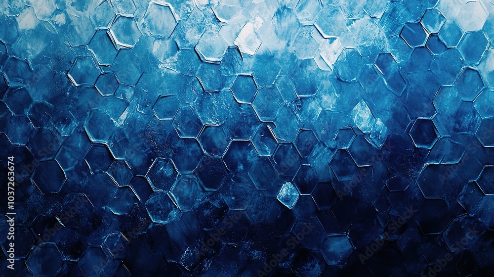 Poster abstract blue hexagonal pattern background