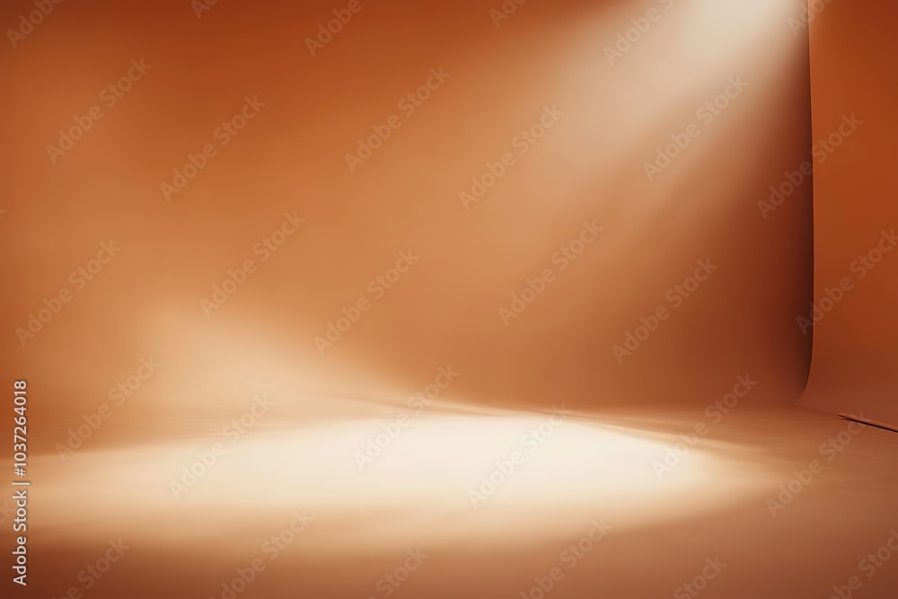 Poster light brown background vector, soft and smooth gradient color from top to bottom, studio room with l