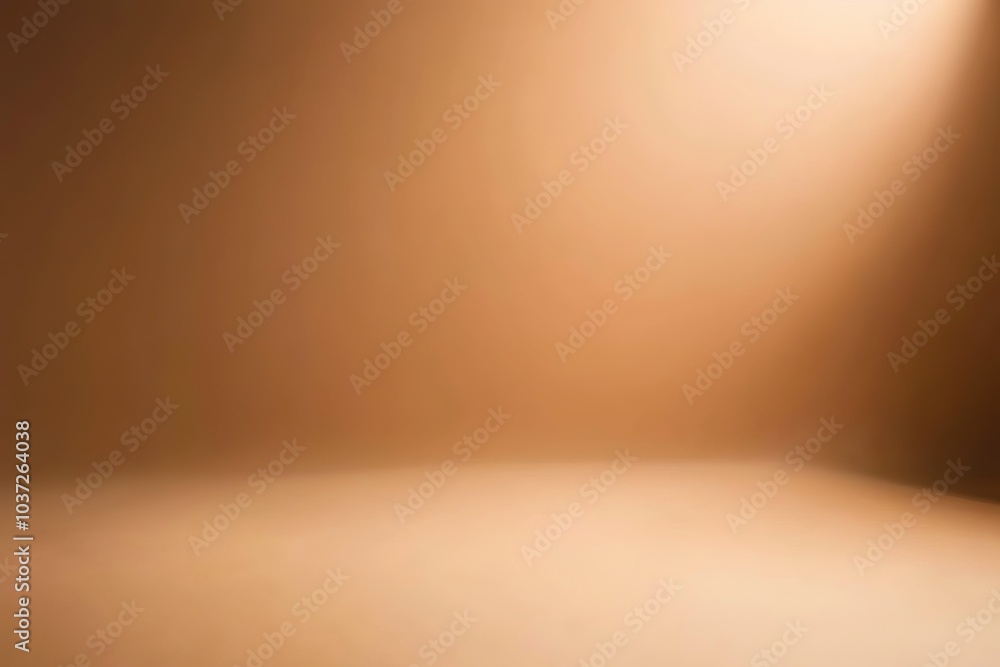 Poster light brown background vector, soft and smooth gradient color from top to bottom, studio room with l