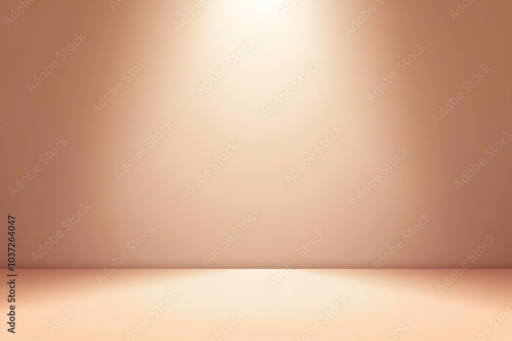 Poster light brown background vector, soft and smooth gradient color from top to bottom, studio room with l