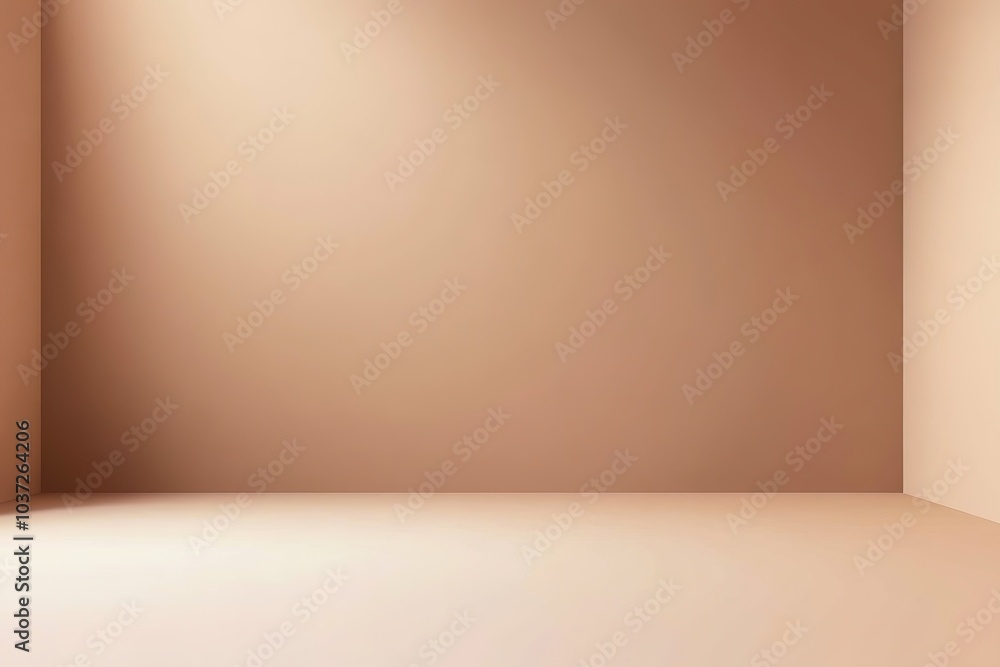 Poster light brown background vector, soft and smooth gradient color from top to bottom, studio room with l