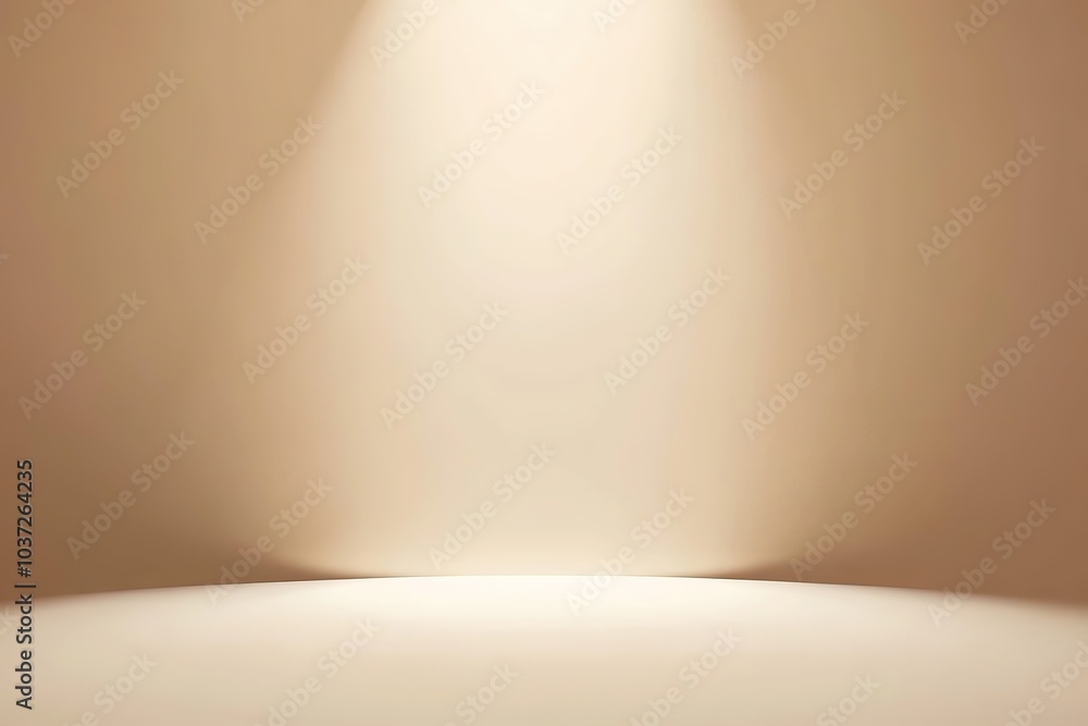 Poster light brown background vector, soft and smooth gradient color from top to bottom, studio room with l