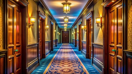 Hotel Corridor with Doors - Interior Macro Photography for Elegant Hotel Design Inspiration