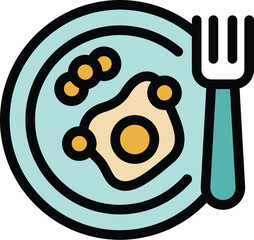 This icon represents a breakfast meal, perfect for representing healthy eating habits